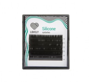 Черные ресницы Lovely Silicone MINI 0,10/D/14mm (6 линий)